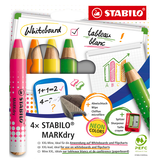 Artikelbild 1 für STABILO MARKdry Neon Whiteboard- und Flipchart-Marker farbsortiert 1,0 - 10,0 mm, 4 St., Artikelnummer 692147