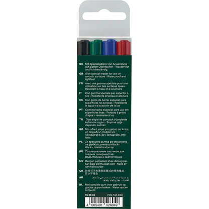 Artikelbild 2 für FABER-CASTELL MULTIMARK Folienstifte-Set farbsortiert non-permanent, 4 St., Artikelnummer 749281