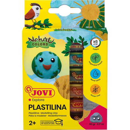 Artikelbild 2 für JOVI Knete PLASTILINA farbsortiert, 6 Farben je 15,0 g, Artikelnummer 321826