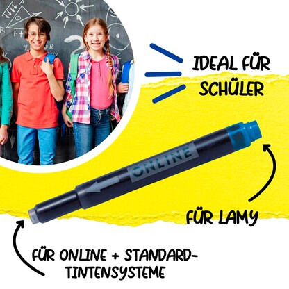 Artikelbild 4 für ONLINE® Tintenpatronen für Füller 17026 königsblau, 20 St., Artikelnummer 283802
