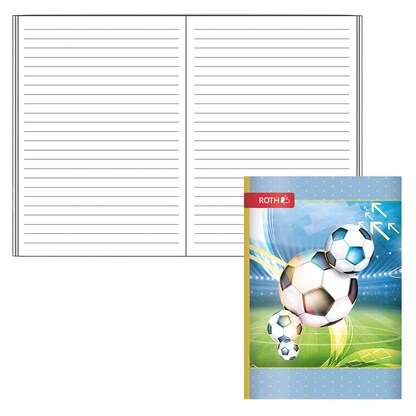 Artikelbild für ROTH Schulheft Fußball Lineatur 51 liniert DIN A6 ohne Rand, 32 Blatt, 1 St., Artikelnummer 580433