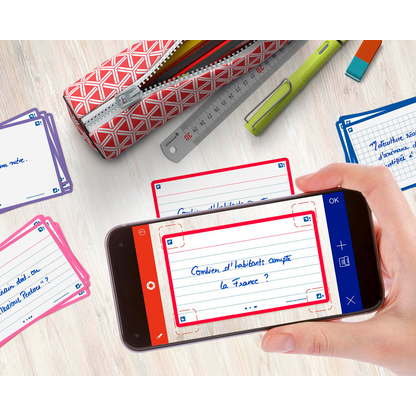 Artikelbild 7 für OXFORD Karteikarten FLASH 2.0 DIN A7 weiß, rot liniert, 80 St., Artikelnummer 371516