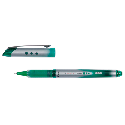 Artikelbild für PILOT V-BALL GRIP 07 Tintenroller grün/Silber 0,4 mm, Schreibfarbe: grün, 1 St., Artikelnummer 651497