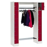 Artikelbild 1 für CP Garderobe mit Schließfächern Serie 8070 lichtgrau, rubinrot 80710-00 S10007, 10 Schließfächer 143,0 x 48,0 x 195,0 cm, Artikelnummer 466052