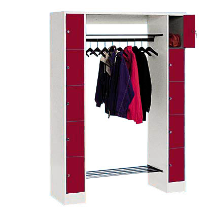 Artikelbild für CP Garderobe mit Schließfächern Serie 8070 lichtgrau, rubinrot 80710-00 S10007, 10 Schließfächer 143,0 x 48,0 x 195,0 cm, Artikelnummer 466052