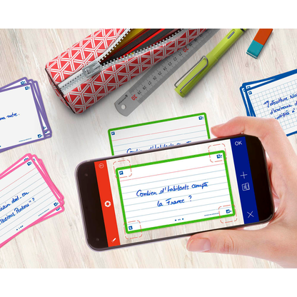 Artikelbild 7 für OXFORD Karteikarten FLASH 2.0 DIN A7 weiß, grün liniert, 80 St., Artikelnummer 371528