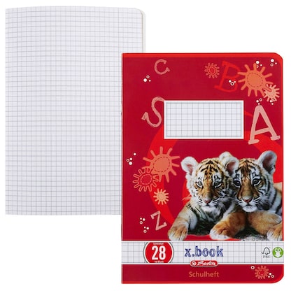 Artikelbild für herlitz Schulheft x.book Lineatur 28 kariert DIN A5 Innen- und Außenrand, 16 Blatt, 1 St., Artikelnummer 891723