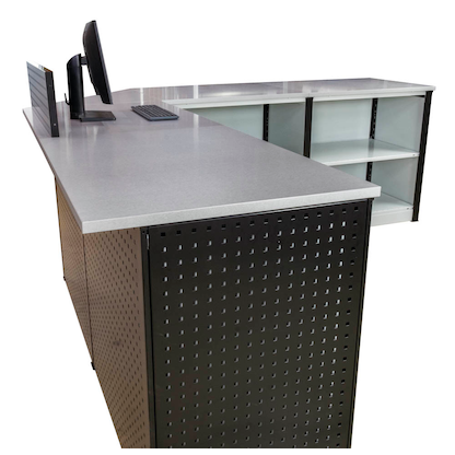 Artikelbild 4 für SCHULTE Thekenmodul MULTIplus Startmodul gerade, ohne Arbeitsplatte, lichtgrau, schwarz 105,6 x 78,0 x 100,7 cm, Artikelnummer 627279