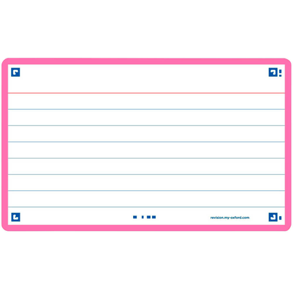 Artikelbild für OXFORD Karteikarten FLASH 2.0 DIN A7 weiß, fuchsia liniert, 80 St., Artikelnummer 371478