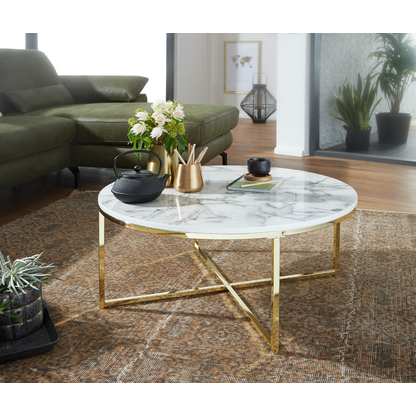 Artikelbild 5 für WOHNLING Couchtisch rund MDF-Platte marmor 80,0 x 80,0 x 36,0 cm, 1 St., Artikelnummer 439127