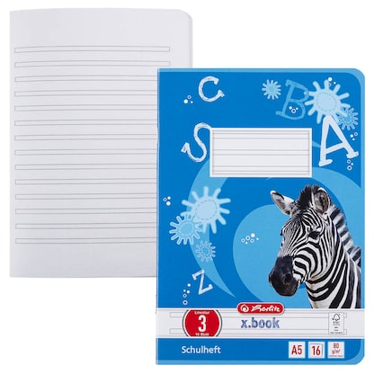 Artikelbild für herlitz Schulheft x.book Lineatur 3 liniert DIN A5 ohne Rand, 16 Blatt, 1 St., Artikelnummer 891832