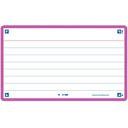 Artikelbild für OXFORD Karteikarten FLASH 2.0 DIN A7 weiß, lila liniert, 80 St., Artikelnummer 371488