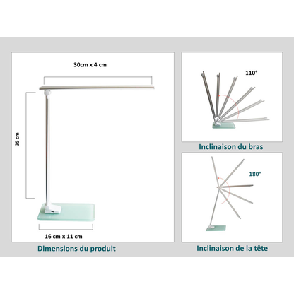 Artikelbild 5 für unilux POPY LED LED-Schreibtischlampe weiß/metallgrau 6 W, Artikelnummer 509756