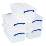 Artikelbild 1 für Really Useful Box Aufbewahrungsboxen 5x 10,2 l transparent 40,5 x 26,0 x 16,0 cm, 5 St., Artikelnummer 882347