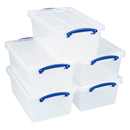 Artikelbild für Really Useful Box Aufbewahrungsboxen 5x 10,2 l transparent 40,5 x 26,0 x 16,0 cm, 5 St., Artikelnummer 882347