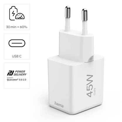 Artikelbild 5 für hama GaN-Ladeadapter weiß, 45 Watt, Artikelnummer 388466
