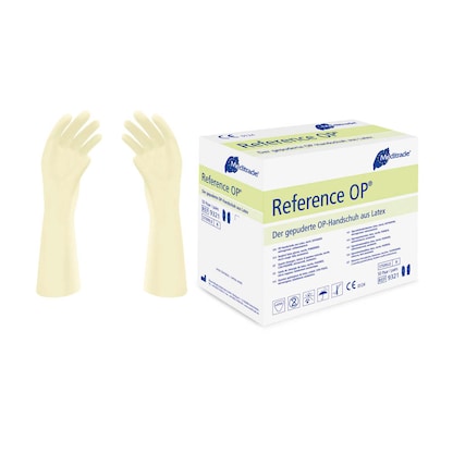 Artikelbild 3 für Meditrade® unisex OP-Handschuhe Reference® beige Größe 9, 50 Paar, Artikelnummer 567414