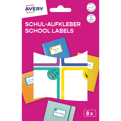 Artikelbild 2 für AVERY Zweckform Schuletiketten Gesichter, farblich sortiert, 8 Etiketten, Artikelnummer 588317