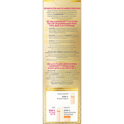 Artikelbild 6 für NIVEA LUMINOUS630® 3in1 MITTEL Gesichtsfluid 40,0 ml, Artikelnummer 579908