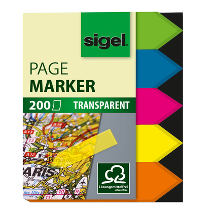 Artikelbild 2 für SIGEL TRANSPARENT Haftmarker farbsortiert 5x 40 Streifen, Artikelnummer 823997