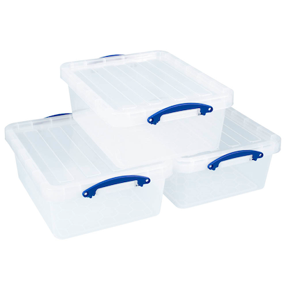Artikelbild für Really Useful Box Aufbewahrungsboxen 3x 23,5 l transparent 50,0 x 39,5 x 19,5 cm, 3 St., Artikelnummer 882351