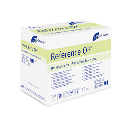 Artikelbild 2 für Meditrade® unisex OP-Handschuhe Reference® beige Größe 9, 50 Paar, Artikelnummer 567414