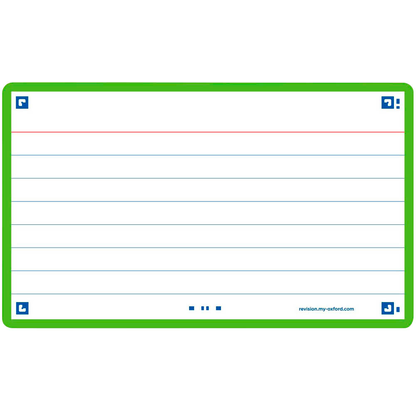 Artikelbild für OXFORD Karteikarten FLASH 2.0 DIN A7 weiß, grün liniert, 80 St., Artikelnummer 371528