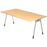Artikelbild 1 für HAMMERBACHER AS2E höhenverstellbarer Schreibtisch ahorn rechteckig, A-Fuß-Gestell silber 200,0 x 100,0 cm, Artikelnummer 964080