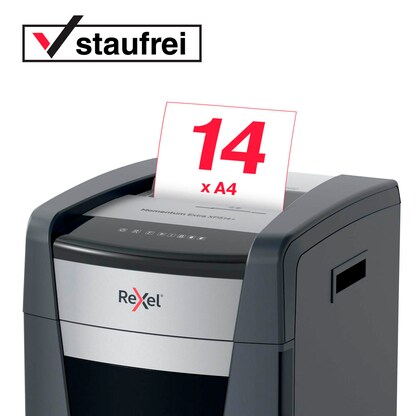 Artikelbild 8 für Rexel XP514+ Aktenvernichter mit Partikelschnitt P-5, 2 x 15 mm, bis 14 Blatt, grau, Artikelnummer 255838