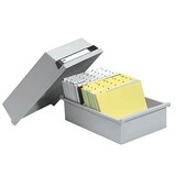 Artikelbild 1 für HAN Karteikasten DIN A5 für 800 Karteikarten grau mit Deckel, Artikelnummer 451187