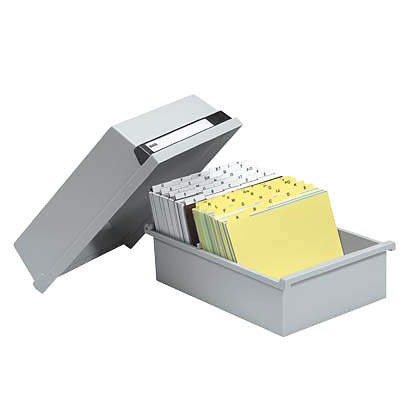 Artikelbild für HAN Karteikasten DIN A5 für 800 Karteikarten grau mit Deckel, Artikelnummer 451187
