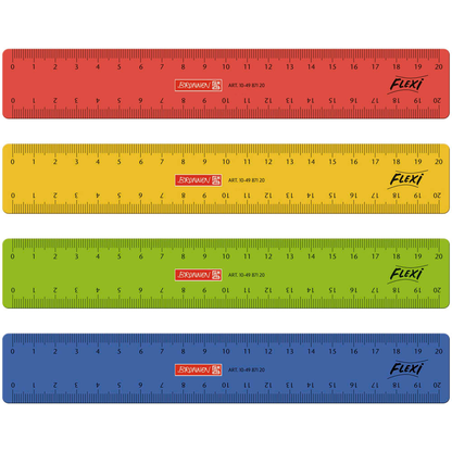 Artikelbild für BRUNNEN Lineal 20,0 cm, rot, gelb, grün oder blau, Artikelnummer 498701
