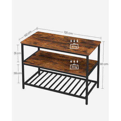 Artikelbild 2 für VASAGLE Küchenregal schwarz, vintagebraun 120,0 x 60,0 x 90,0 cm, 1 St., Artikelnummer 760086