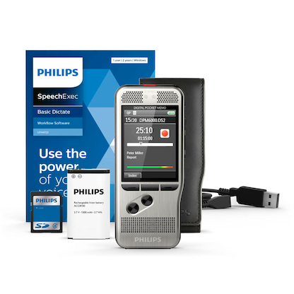 Artikelbild für PHILIPS PocketMemo DPM6700 digitales Diktiergerät-Set 4 GB, Artikelnummer 277747