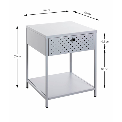 Artikelbild 2 für HAKU Möbel Konsole Nachttisch rechteckig Metall grau 40,0 x 40,0 x 53,0 cm, 1 St., Artikelnummer 339998