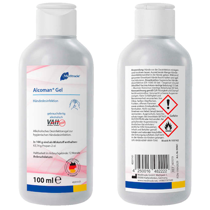 Artikelbild 3 für Meditrade® Alcoman® Händedesinfektionsgel 100 ml, Artikelnummer 745826