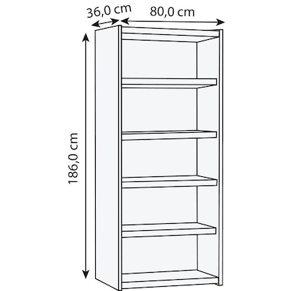 Artikelbild 2 für Kerkmann Aktenregal Priola weiß 80,0 x 36,0 x 186,0 cm, 1 St., Artikelnummer 449684