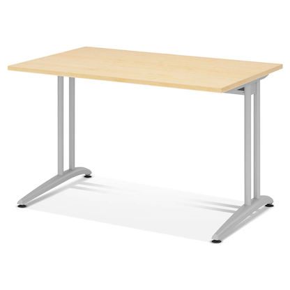 Artikelbild für HAMMERBACHER Altus Schreibtisch ahorn rechteckig, C-Fuß-Gestell silber 120,0 x 80,0 cm, Artikelnummer 962506