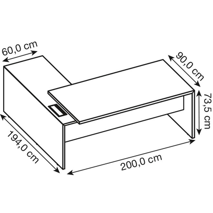 Artikelbild 2 für Quadrifoglio T45 Schreibtisch eukalyptus, weiß L-Form, Wangen-Gestell eukalyptus 220,0 x 194,0 cm, Artikelnummer 801272