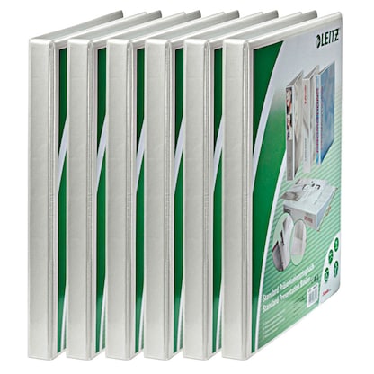 Artikelbild 2 für LEITZ Präsentationsringbücher 4-Ringe weiß 2,9 cm DIN A4, 6 St., Artikelnummer 596056