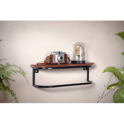 Artikelbild 3 für WOHNLING Wandregal sheesham, schwarz 50,0 x 13,0 x 15,0 cm, 1 St., Artikelnummer 208567