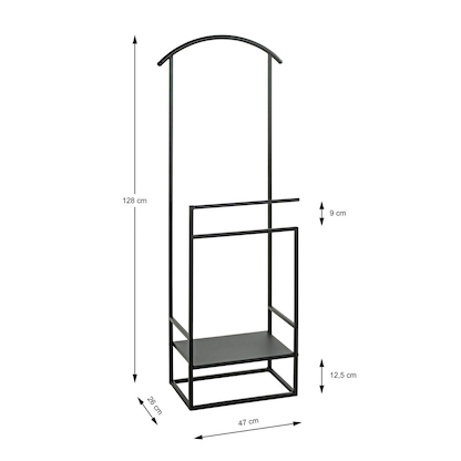 Artikelbild 3 für HAKU Möbel Herrendiener 47519 schwarz Metall 47,0 x 128,0 cm, Artikelnummer 105439