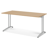 Artikelbild 1 für HAMMERBACHER Altus Schreibtisch eiche rechteckig, C-Fuß-Gestell silber 160,0 x 80,0 cm, Artikelnummer 628622