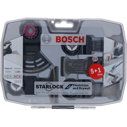 Artikelbild 2 für AKTION: BOSCH Starlock Set für Elektriker und Trockenbauer Tauchsägeblätter-Set 6-teilig, 1 Set mit Prämie nach Registrierung, Artikelnummer 218816