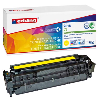 Artikelbild für edding EDD-2018 gelb Toner kompatibel zu HP 304A (CC532A), Artikelnummer 283775