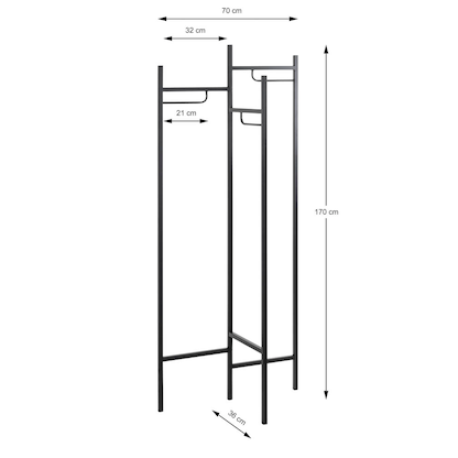 Artikelbild 3 für HAKU Möbel Kleiderständer 47520 schwarz Metall 70,0 x 170,0 cm, Artikelnummer 105449