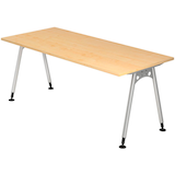 Artikelbild 1 für HAMMERBACHER AS19 höhenverstellbarer Schreibtisch ahorn rechteckig, A-Fuß-Gestell silber 180,0 x 80,0 cm, Artikelnummer 963506