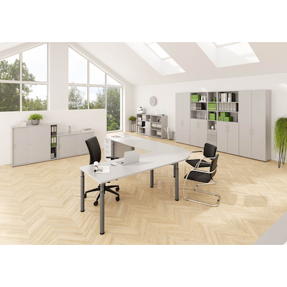 Artikelbild 7 für HAMMERBACHER Aktenregal Mirakel lichtgrau 80,0 x 40,0 x 215,6 cm, 1 St., Artikelnummer 100592