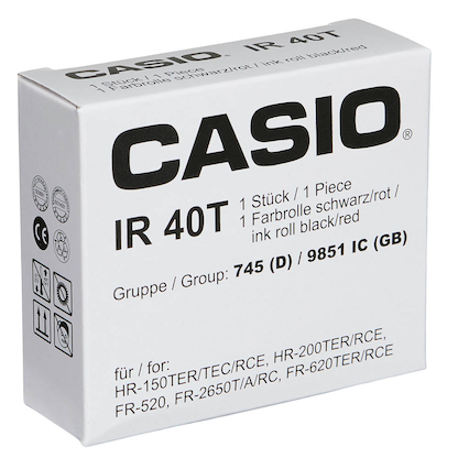 Artikelbild 2 für CASIO IR-40T-2 (Gruppe 745) schwarz/rot Farbrolle, Artikelnummer 473095