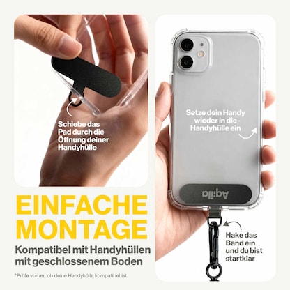 Artikelbild 9 für Aqiila® LANYARD Handykette Ladekabel schwarz, Kabellänge: 0,3 - 1,5 m, 60 Watt, Artikelnummer 739486